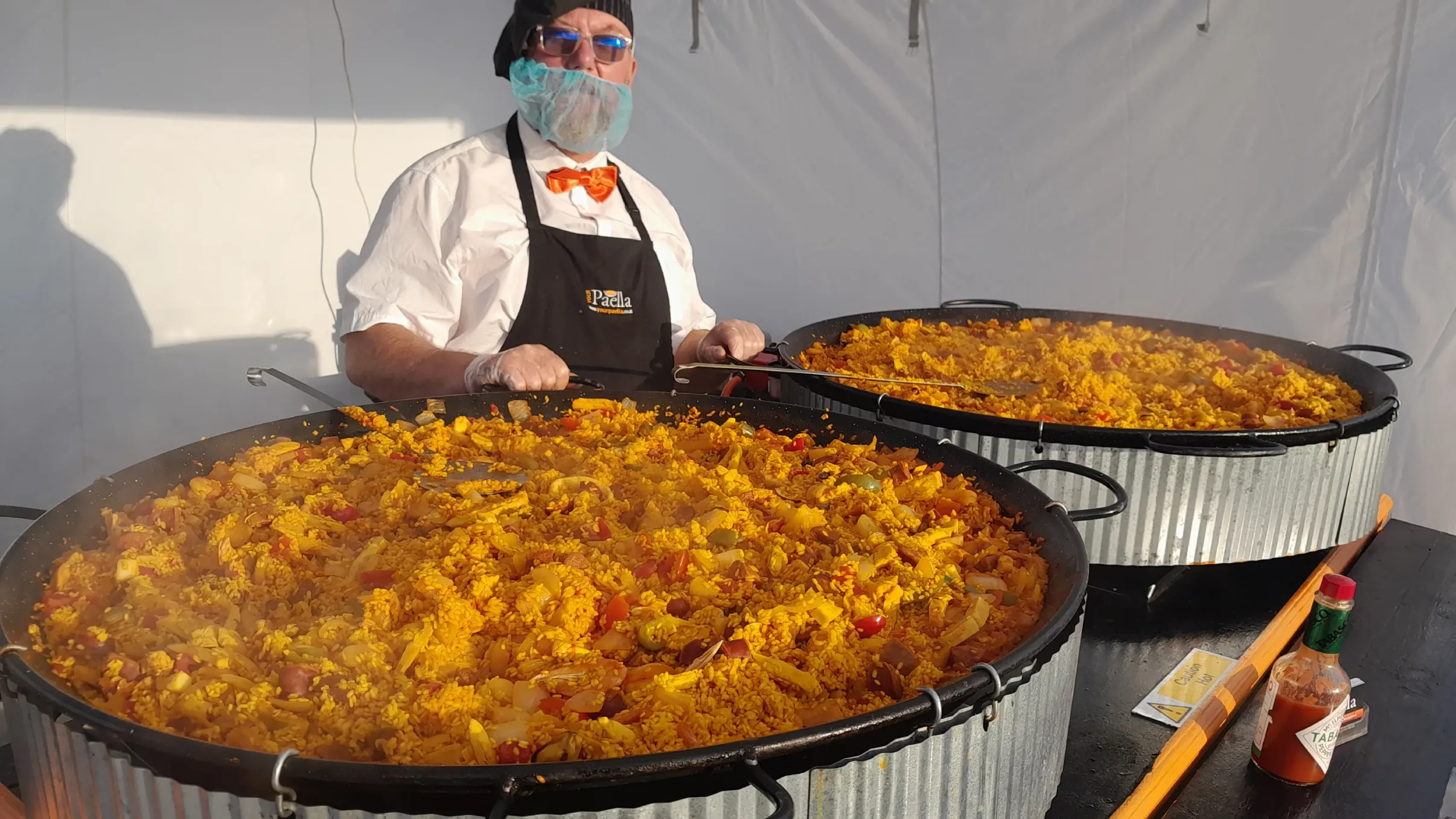Evening Wedding Catering served from a traditional paella pan