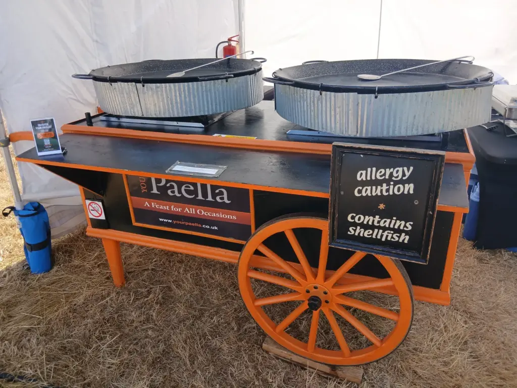 Your Paella cart set up for a 120 guest wedding in Hertfordshire