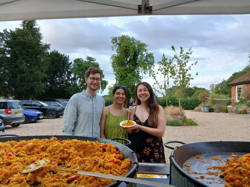 Paella catering for an eve of wedding party at The Manners Arms Knipton