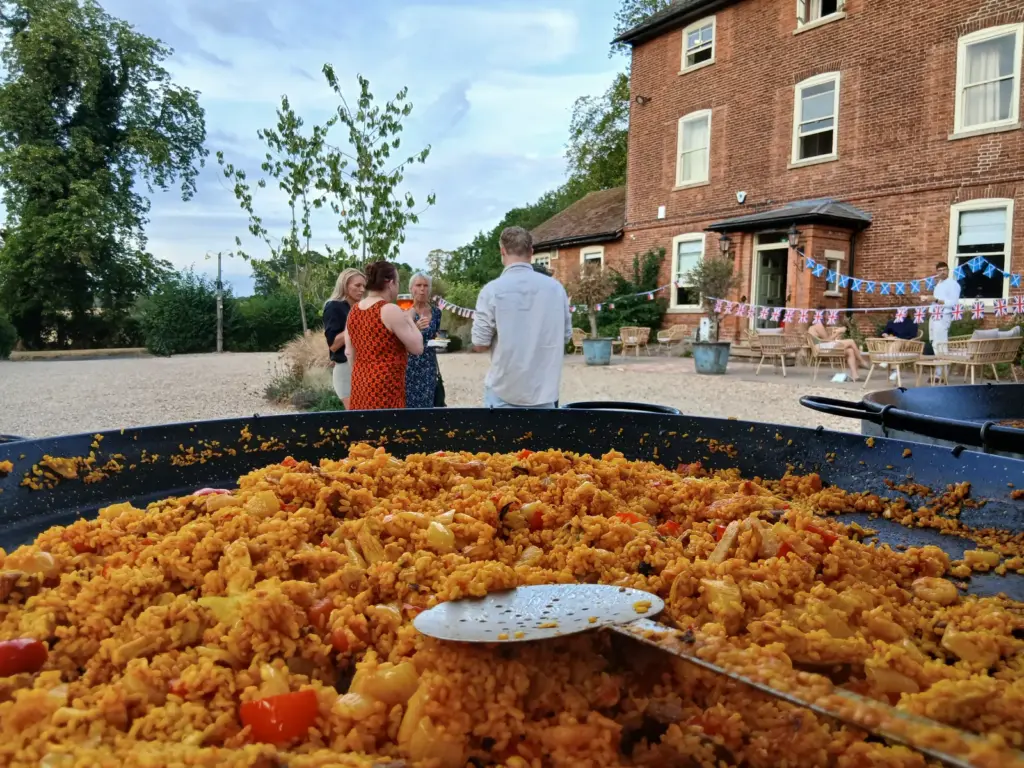 Guests enjoying an eve of wedding gathering in Knipton