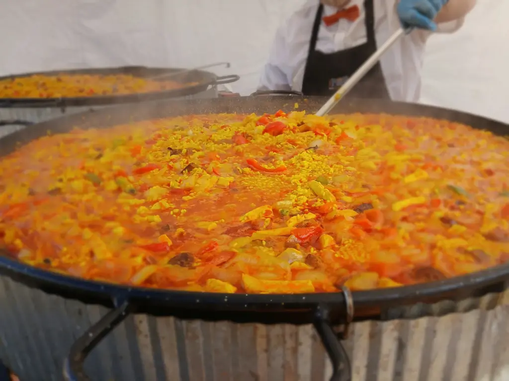 Mixed shellfish paella for a wedding in Welwyn Hertfordshire